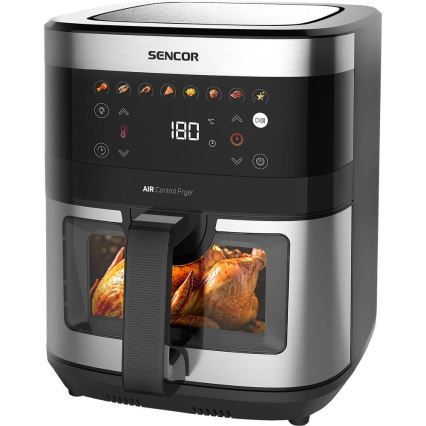 Sencor - Karštų orą cirkuliuojanti gruzdintuvė 9 l 1700W/230V juoda/matinis chromas