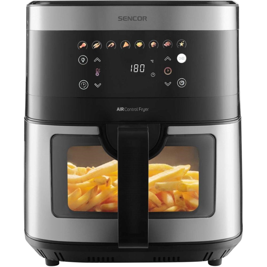 Sencor - Karštų orą cirkuliuojanti gruzdintuvė 9 l 1700W/230V juoda/matinis chromas