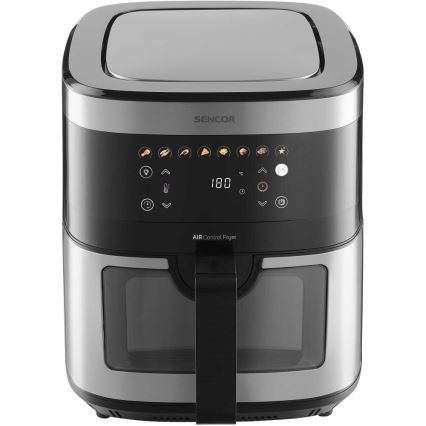 Sencor - Karštų orą cirkuliuojanti gruzdintuvė 9 l 1700W/230V juoda/matinis chromas
