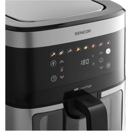 Sencor - Karštų orą cirkuliuojanti gruzdintuvė 9 l 1700W/230V juoda/matinis chromas