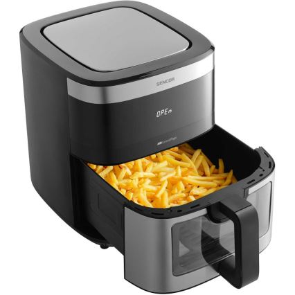 Sencor - Karštų orą cirkuliuojanti gruzdintuvė 9 l 1700W/230V juoda/matinis chromas