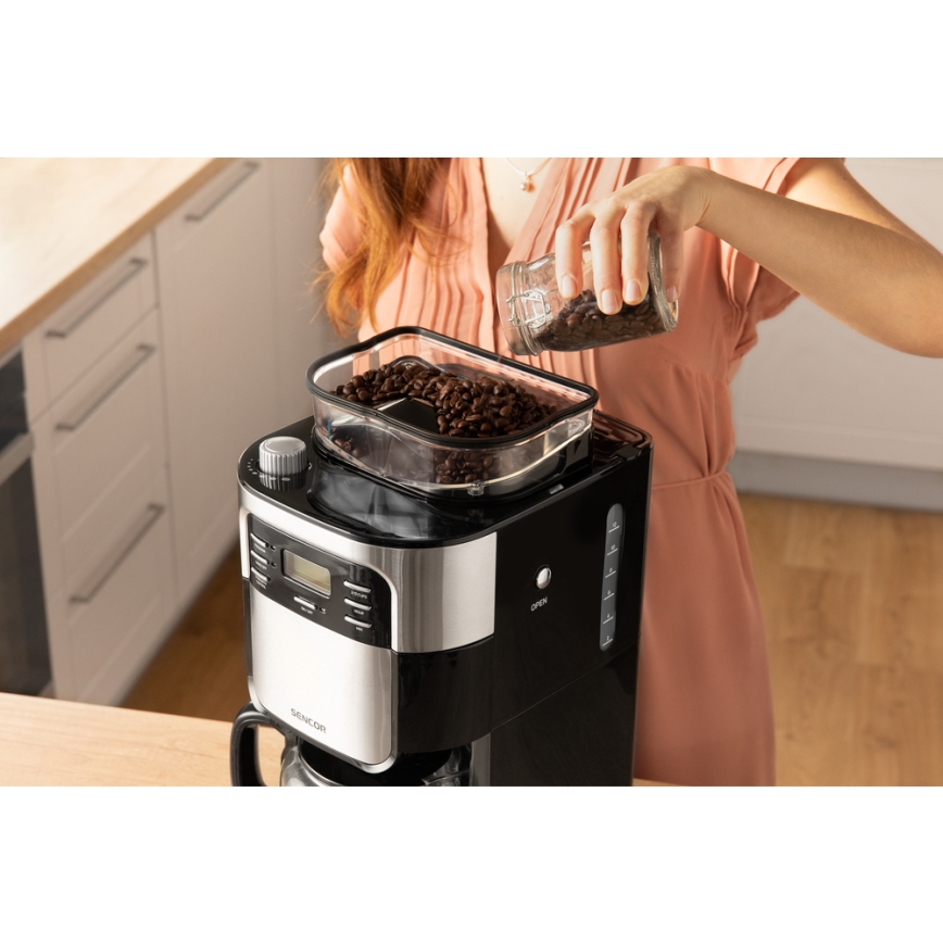 Sencor - Kavos virimo aparatas 1,5 l su LCD ekranu 900W/230V