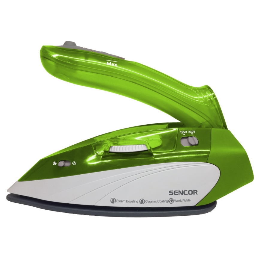 Sencor - Kelioninis garų lygintuvas 1100W/115V/230V žalias