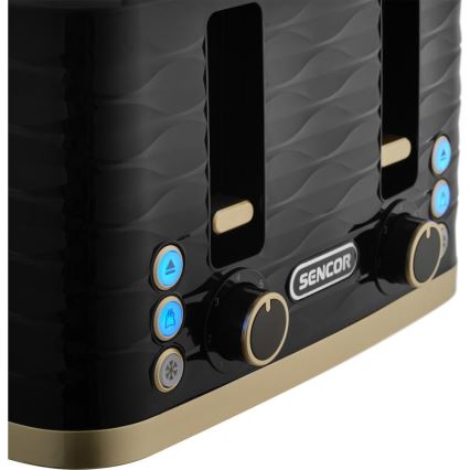 Sencor - Keturių riekelių skrudintuvas 1600W/230V juodas/kreminis