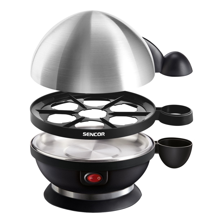 Sencor - Kiaušinių viryklė 320-380W/230V juoda/matinis chromas