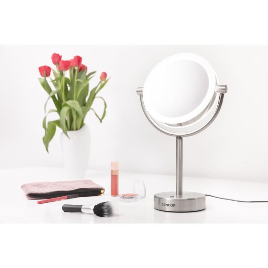 Sencor - Kosmetinis veidrodis su LED apšvietimu LED/5W/230V nerūdijantis