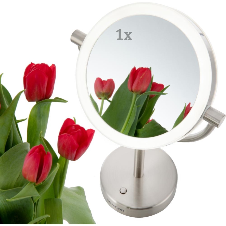Sencor - Kosmetinis veidrodis su LED apšvietimu LED/5W/230V nerūdijantis