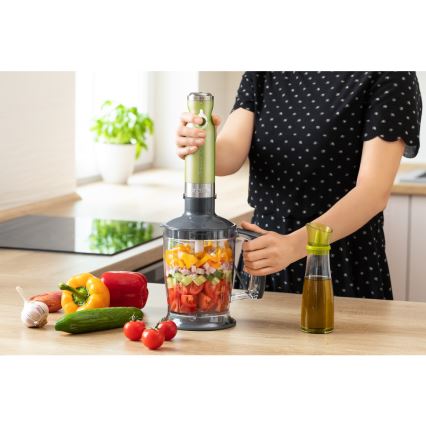 Sencor – Lazdelinis maišytuvas 4in1 1200W/230V nerūdijantis plienas/žalias