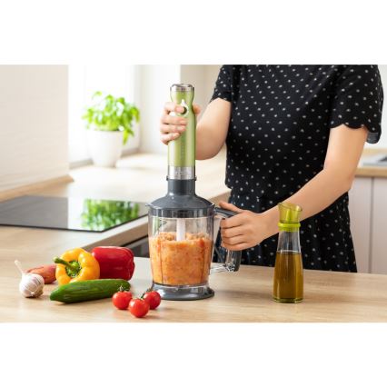Sencor – Lazdelinis maišytuvas 4in1 1200W/230V nerūdijantis plienas/žalias