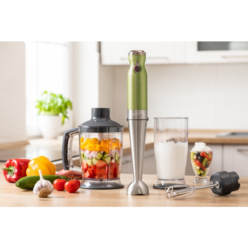 Sencor – Lazdelinis maišytuvas 4in1 1200W/230V nerūdijantis plienas/žalias