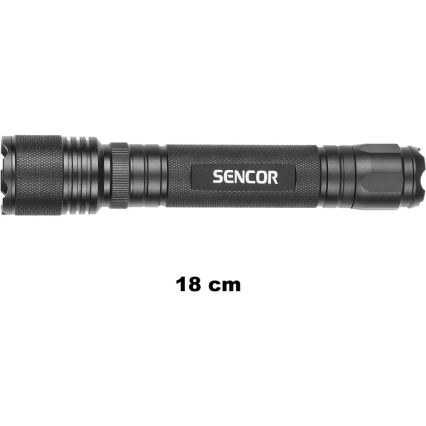 Sencor - LED Aliuminio žibintuvėlis LED/5W/6xAAA IP44 juodas