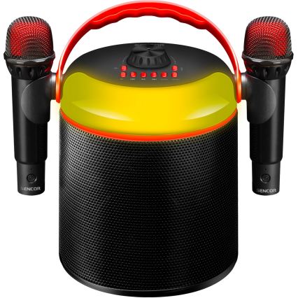 Sencor - LED Garsiakalbis su belaidžiu mikrofonu 4000 mAh + 2x 1200 mAh