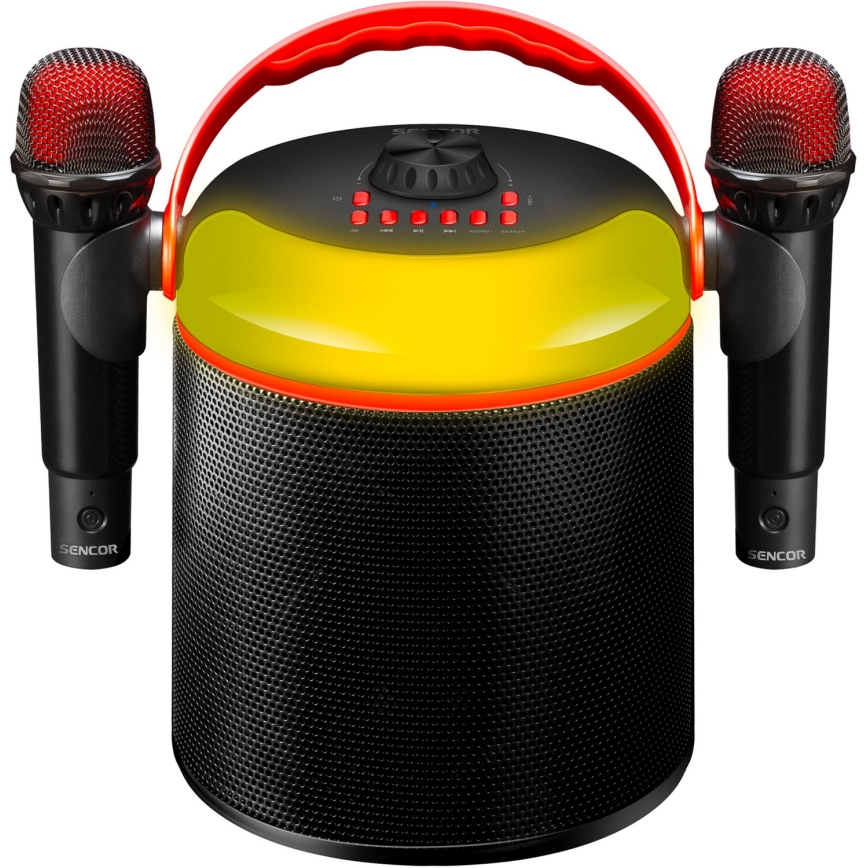 Sencor - LED Garsiakalbis su belaidžiu mikrofonu 4000 mAh + 2x 1200 mAh