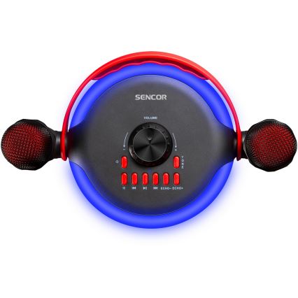 Sencor - LED Garsiakalbis su belaidžiu mikrofonu 4000 mAh + 2x 1200 mAh