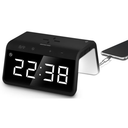 Sencor - LED RGB Žadintuvas su belaidžiu įkrovimu 10W/1xCR2032