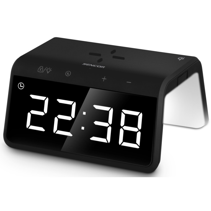 Sencor - LED RGB Žadintuvas su belaidžiu įkrovimu 10W/1xCR2032