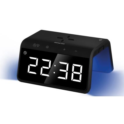 Sencor - LED RGB Žadintuvas su belaidžiu įkrovimu 10W/1xCR2032