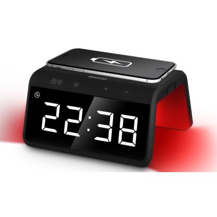 Sencor - LED RGB Žadintuvas su belaidžiu įkrovimu 10W/1xCR2032