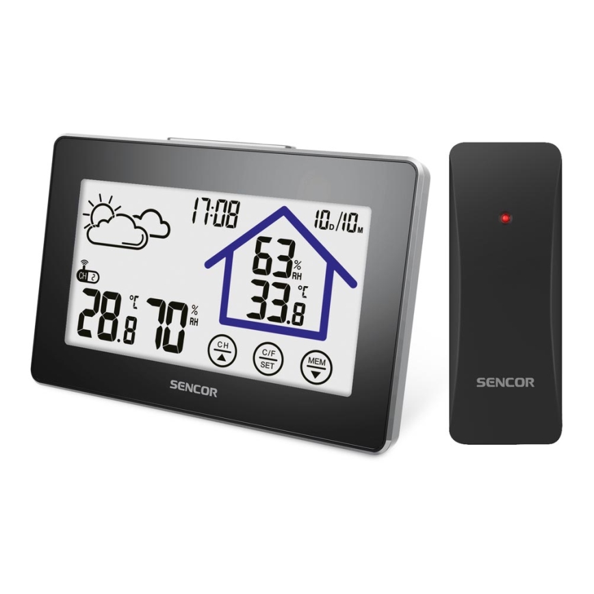 Sencor - Meteorologinė stotis su LCD ekranu 3xAAA