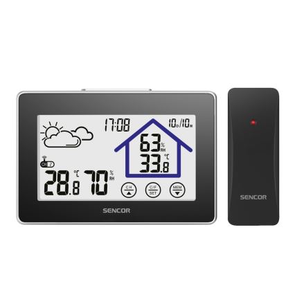 Sencor - Meteorologinė stotis su LCD ekranu 3xAAA