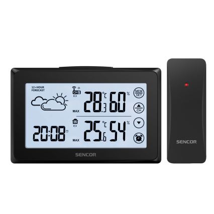 Sencor - Meteorologinė stotis su LCD ekranu ir žadintuvu 3xAAA