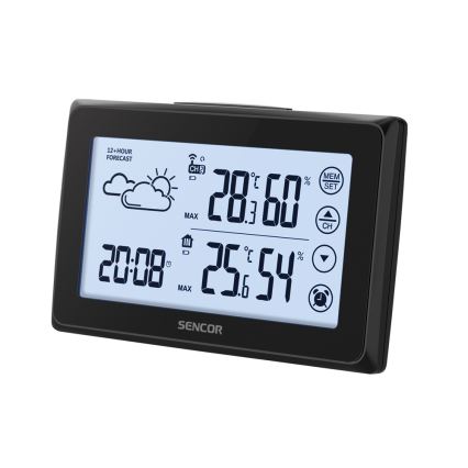 Sencor - Meteorologinė stotis su LCD ekranu ir žadintuvu 3xAAA