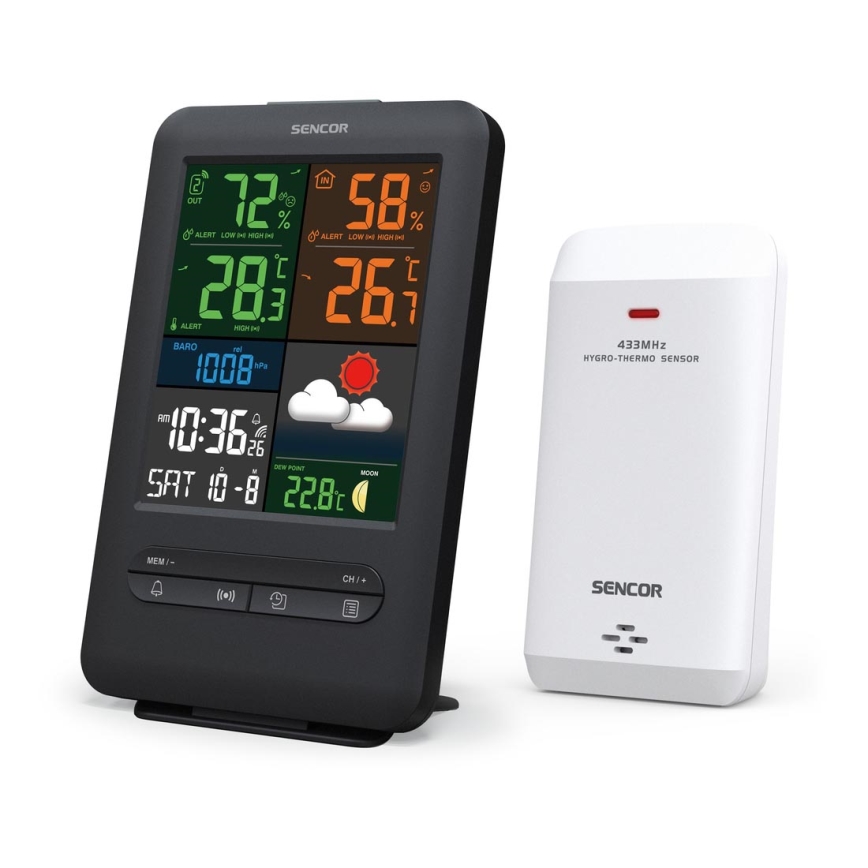 Sencor - meteorologinė stotis su LCD spalvotu ekranu 5V/1xCR2032