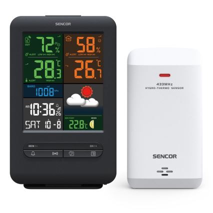 Sencor - meteorologinė stotis su LCD spalvotu ekranu 5V/1xCR2032