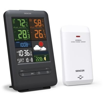 Sencor - meteorologinė stotis su LCD spalvotu ekranu 5V/1xCR2032