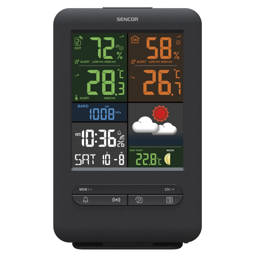 Sencor - meteorologinė stotis su LCD spalvotu ekranu 5V/1xCR2032
