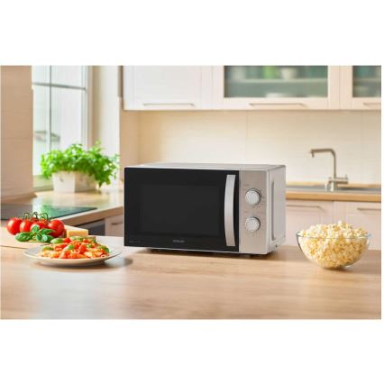 Sencor - Mikrobangų krosnelė su grilio funkcija 700W/1000W/230V 20 l matinis chromas