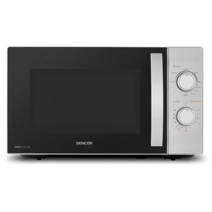 Sencor - Mikrobangų krosnelė su grilio funkcija 700W/1000W/230V 20 l matinis chromas