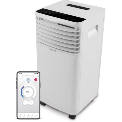 Sencor- Mobilus oro kondicionierius su LCD ekranu 3in1 930W/230V 7000 BTU Wi-Fi baltas + valdymo pultas