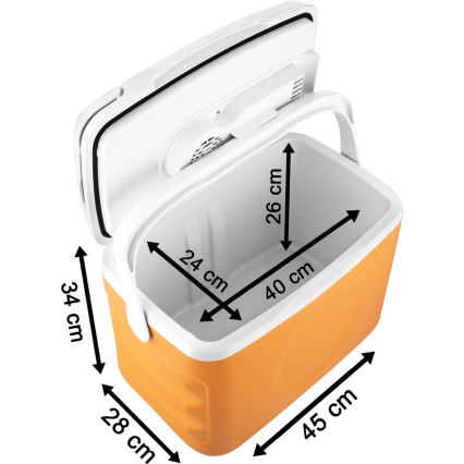 Sencor - Nešiojamas automobilinis šaldytuvas 22 l 45W/12V oranžinė/balta