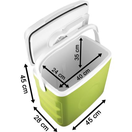 Sencor - Nešiojamas automobilinis šaldytuvas 30 l 55W/5V/12V/230V žalia/balta