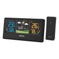 Sencor - Orų stotelė su spalvotu LCD ekranu 3xAAA + 2xAA juoda