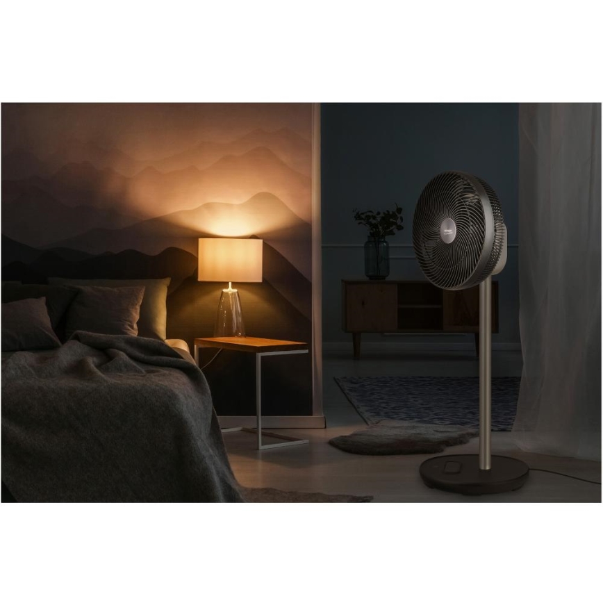 Sencor - Pastatomas ventiliatorius 3D UltraSilent 26W/230V Wi-Fi juodas + nuotolinis pultelis