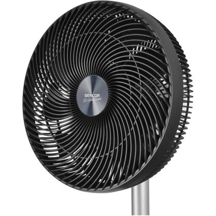 Sencor - Pastatomas ventiliatorius 3D UltraSilent 26W/230V Wi-Fi juodas + nuotolinis pultelis