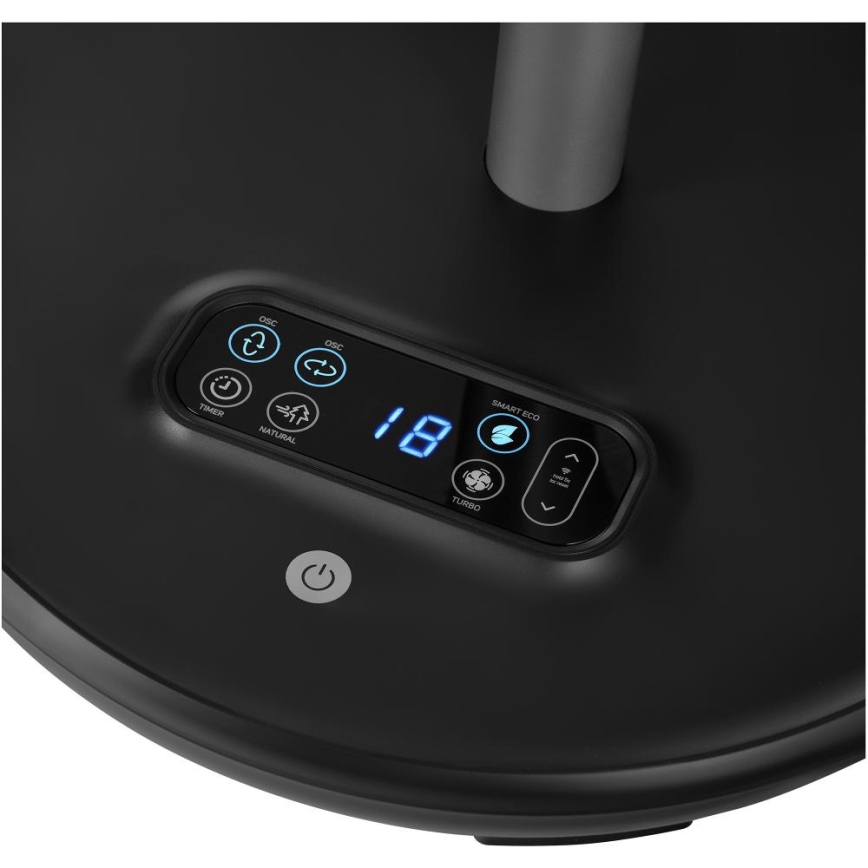 Sencor - Pastatomas ventiliatorius 3D UltraSilent 26W/230V Wi-Fi juodas + nuotolinis pultelis