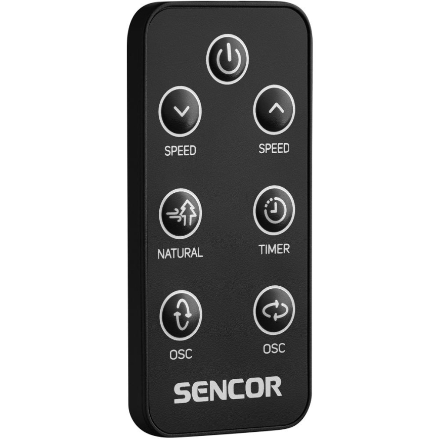 Sencor - Pastatomas ventiliatorius 3D UltraSilent 26W/230V Wi-Fi juodas + nuotolinis pultelis