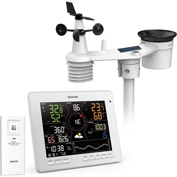 Sencor - Profesionali meteorologijos stotelė su spalvotu LCD ekranu 5V 1xCR2032 + 3xAA + 2xAA Wi-Fi Tuya