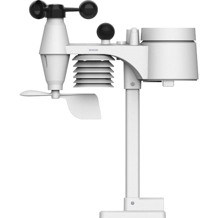 Sencor - Profesionali meteorologinė stotelė su spalvotu LCD ekranu ir žadintuvu 5V/1xCR2032 + 3xAA