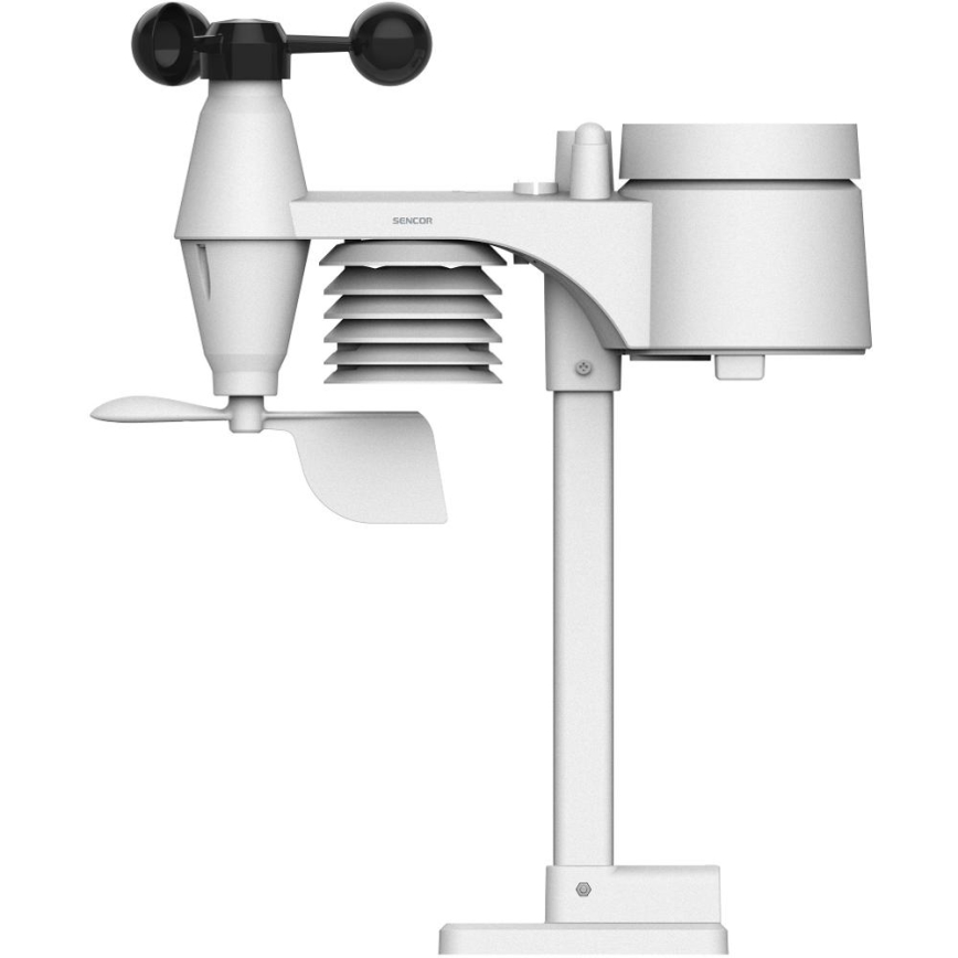 Sencor - Profesionali meteorologinė stotelė su spalvotu LCD ekranu ir žadintuvu 5V/1xCR2032 + 3xAA Wi-Fi