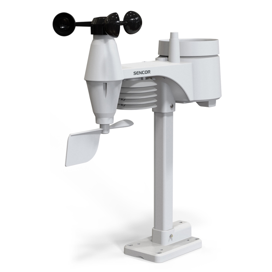 Sencor - Profesionali meteorologinė stotis su LCD ekranu ir žadintuvas 1xCR2032 + 3xAA
