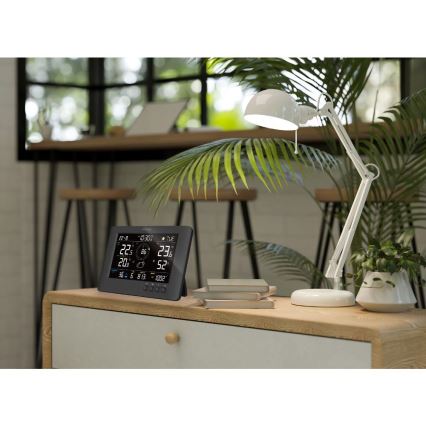 Sencor - Profesionali oro stotis su spalvotu LCD ekranu ir žadintuvas 5V/1xCR2032 + 3xAA