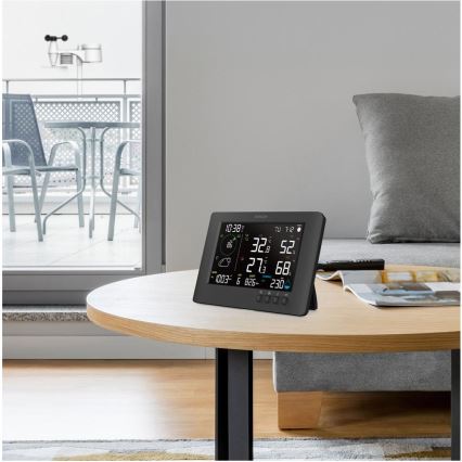 Sencor - Profesionali oro stotis su spalvotu LCD ekranu ir žadintuvas 5V/1xCR2032 + 3xAA Wi-Fi