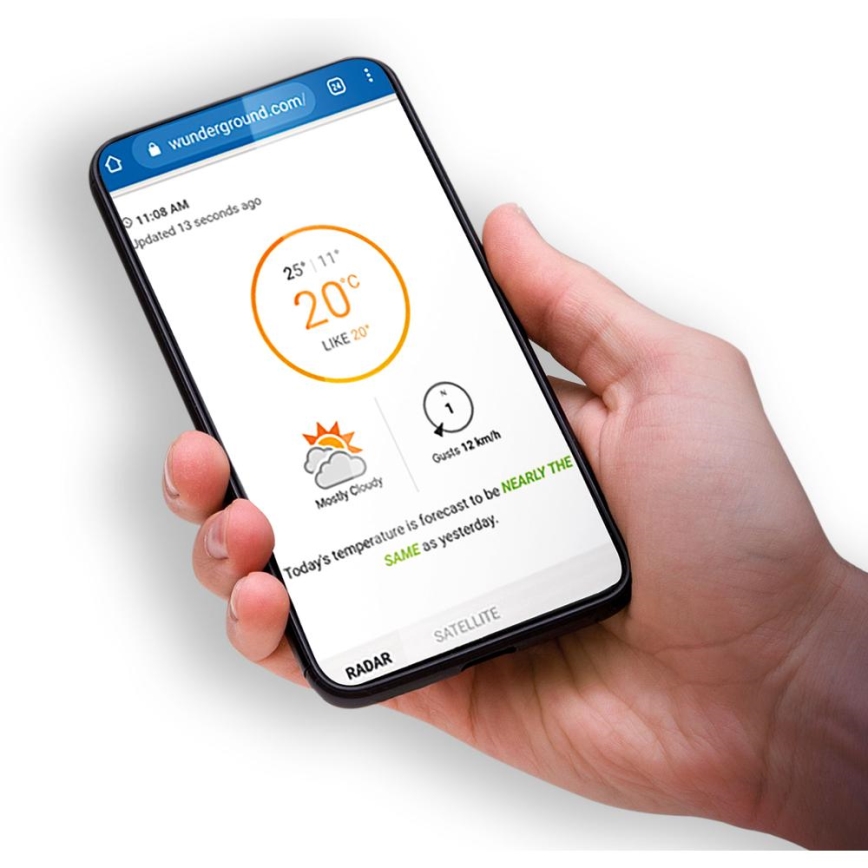 Sencor - Profesionali oro stotis su spalvotu LCD ekranu ir žadintuvas 5V/1xCR2032 + 3xAA Wi-Fi