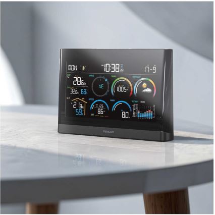 Sencor - Profesionali oro stotis su spalvotu LCD ekranu ir žadintuvas 5V/3xAAA + 3xAA