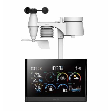 Sencor - Profesionali oro stotis su spalvotu LCD ekranu ir žadintuvas 5V/3xAAA + 3xAA