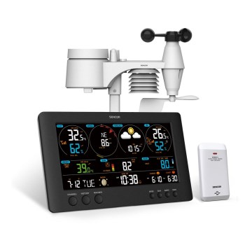 Sencor - Profesionali meteostotis su spalvotu LCD ekranu 5V/1xCR2032 + 3xAA Wi-Fi